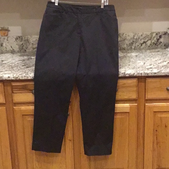 Jones New York size 14P black  cotton slacks - Picture 4 of 5